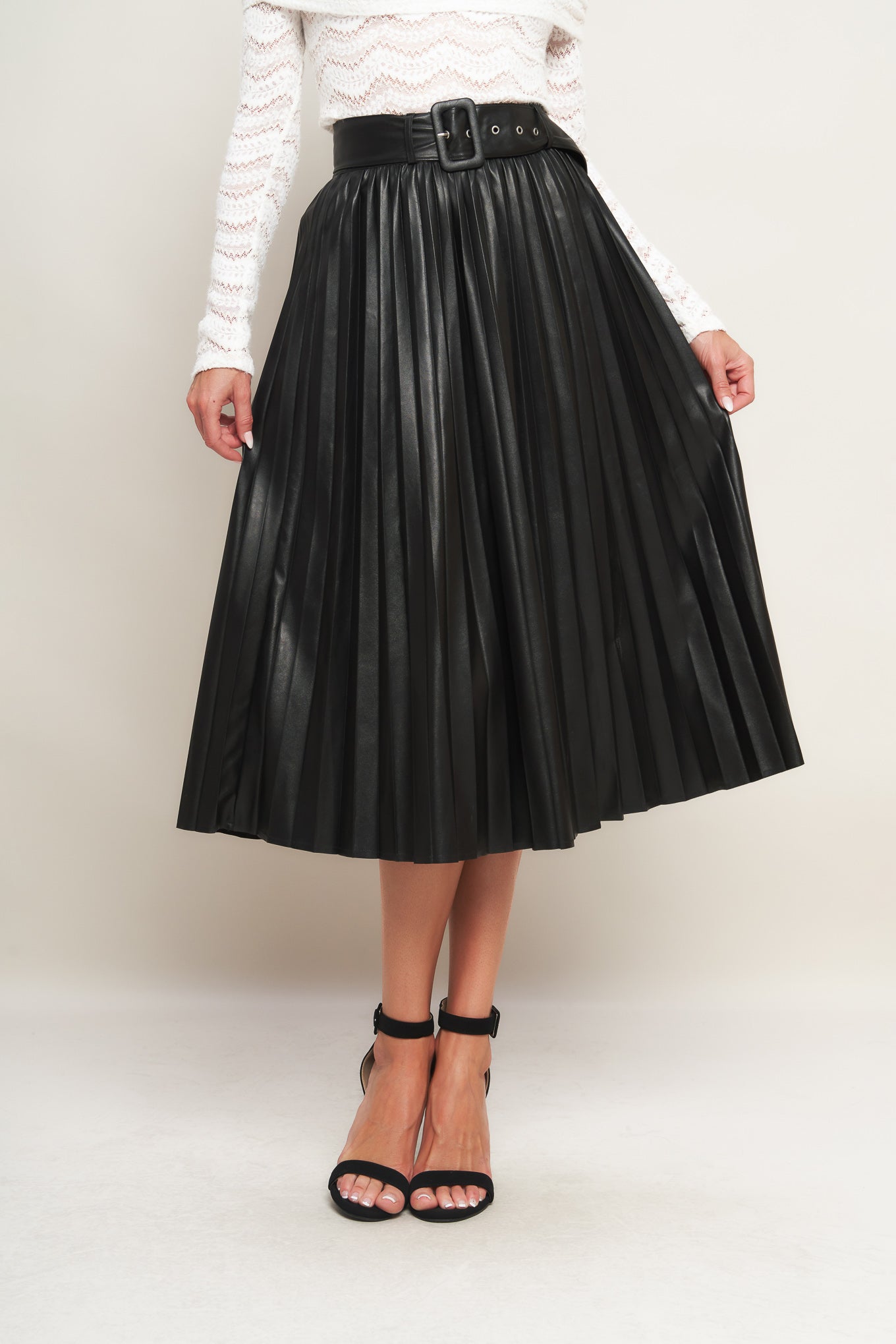 YOU FILL MY LIFE WITH LEATHER MIDI SKIRT - MaraFormigone
