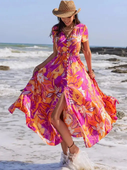 Solara Bloom Maxi Printed Dress Trendsi