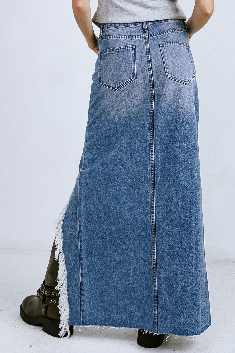 A DISTANT MEMORY DENIM MIDI SKIRT - MaraFormigone