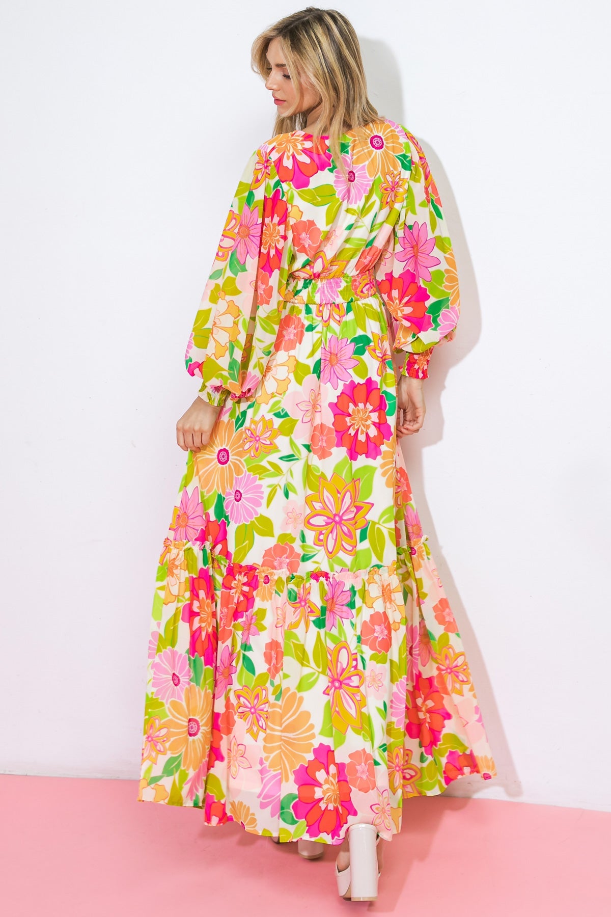 VESTIDO MAXI DE TECIDO TECIDO PARA IR À CIDADE