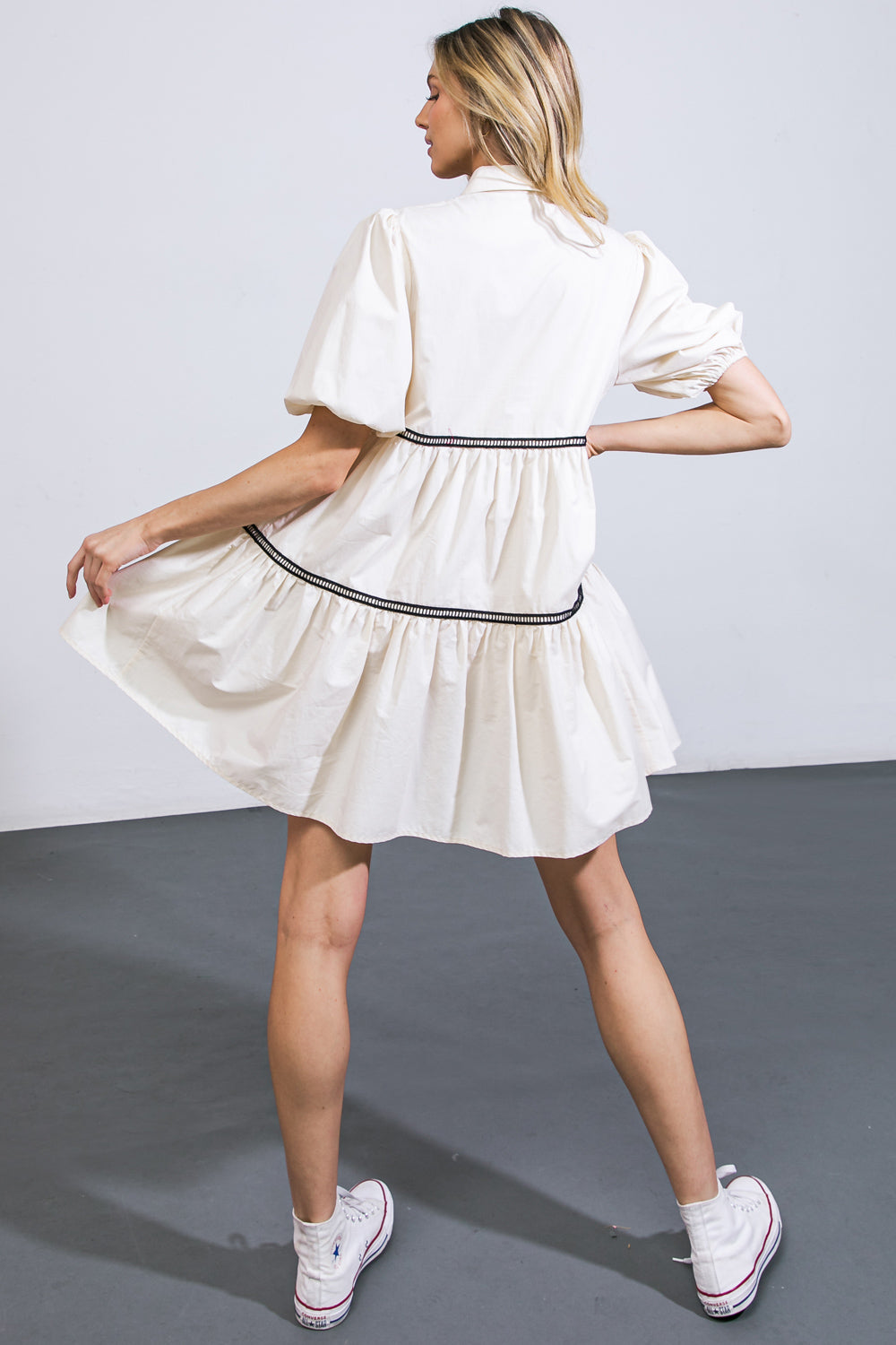 A WOW MOMENT WOVEN MINI DRESS - MaraFormigone