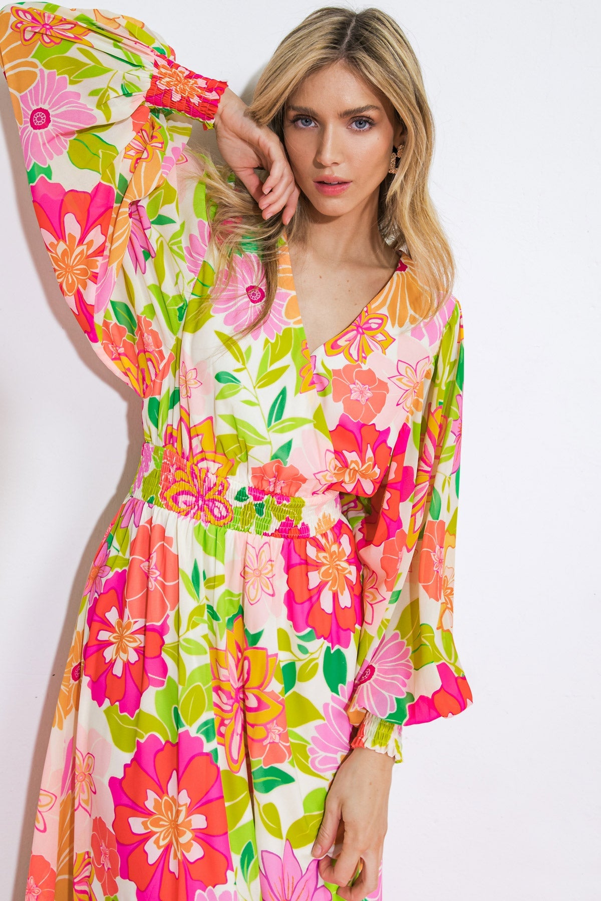 VESTIDO MAXI DE TECIDO TECIDO PARA IR À CIDADE