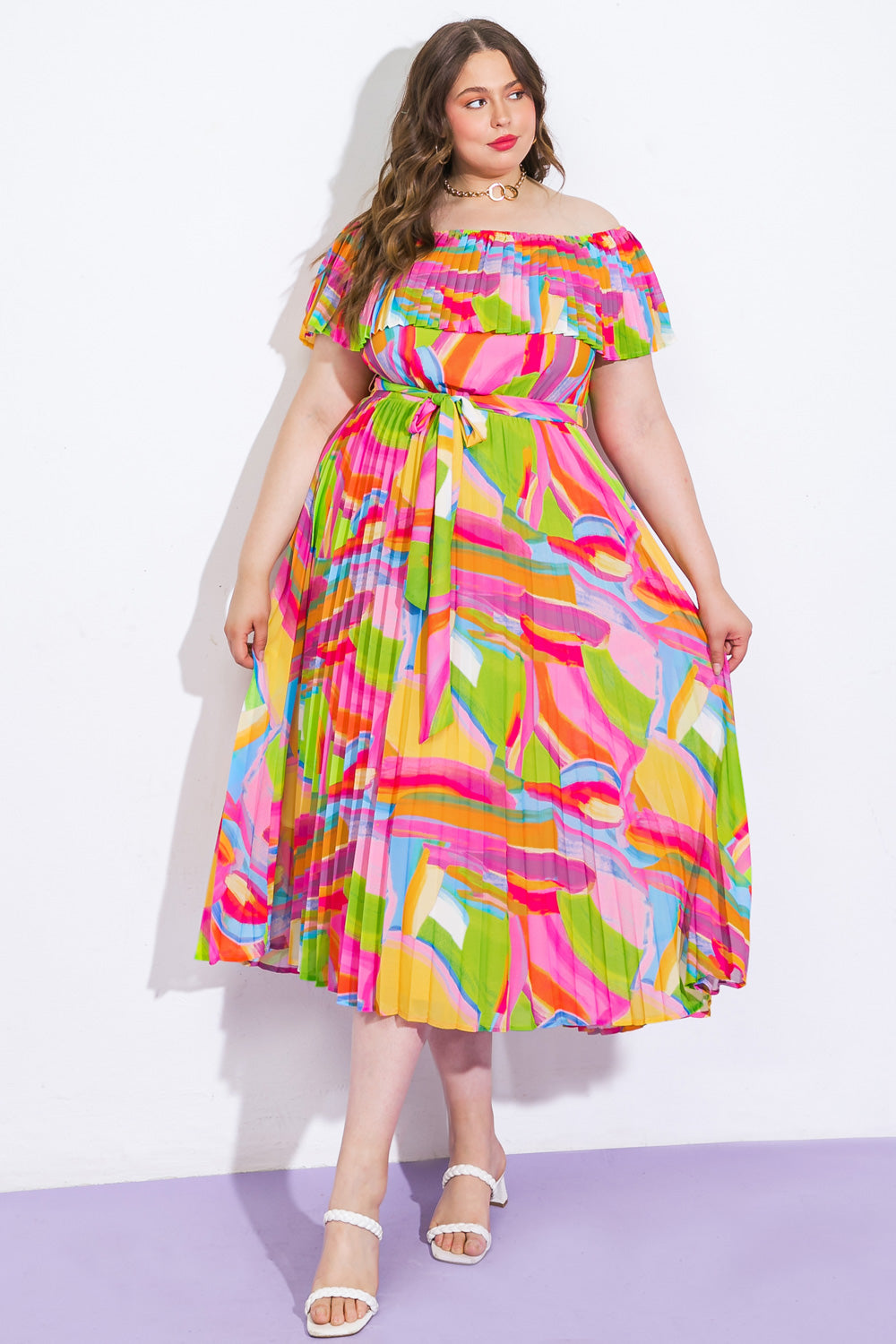 BLOSSOM BOULEVARD WOVEN MIDI DRESS - MaraFormigone