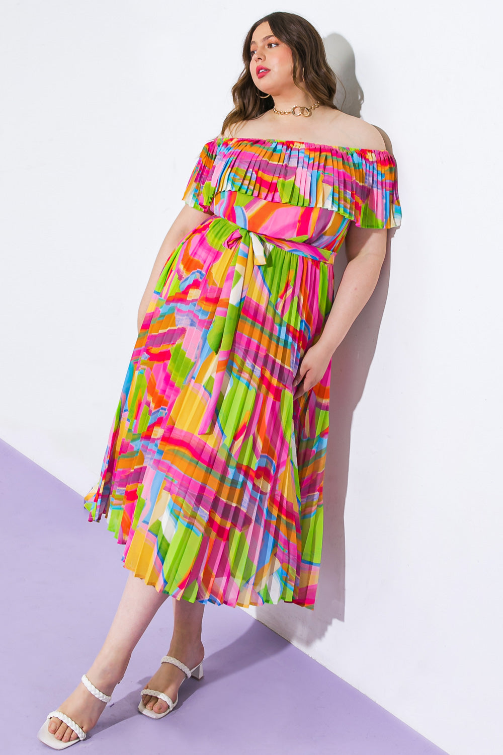 BLOSSOM BOULEVARD WOVEN MIDI DRESS - MaraFormigone