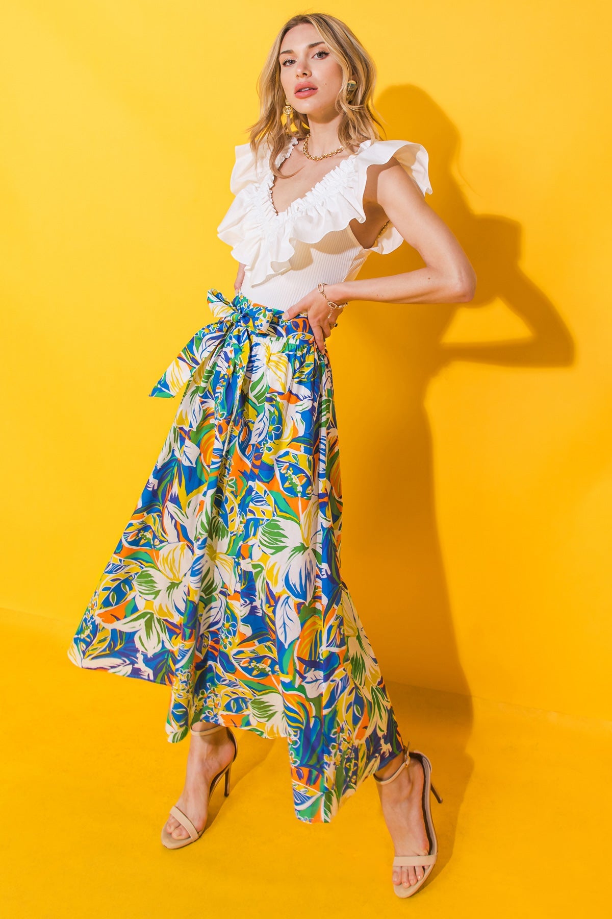 FALDA DE POPELINA ÚNICA