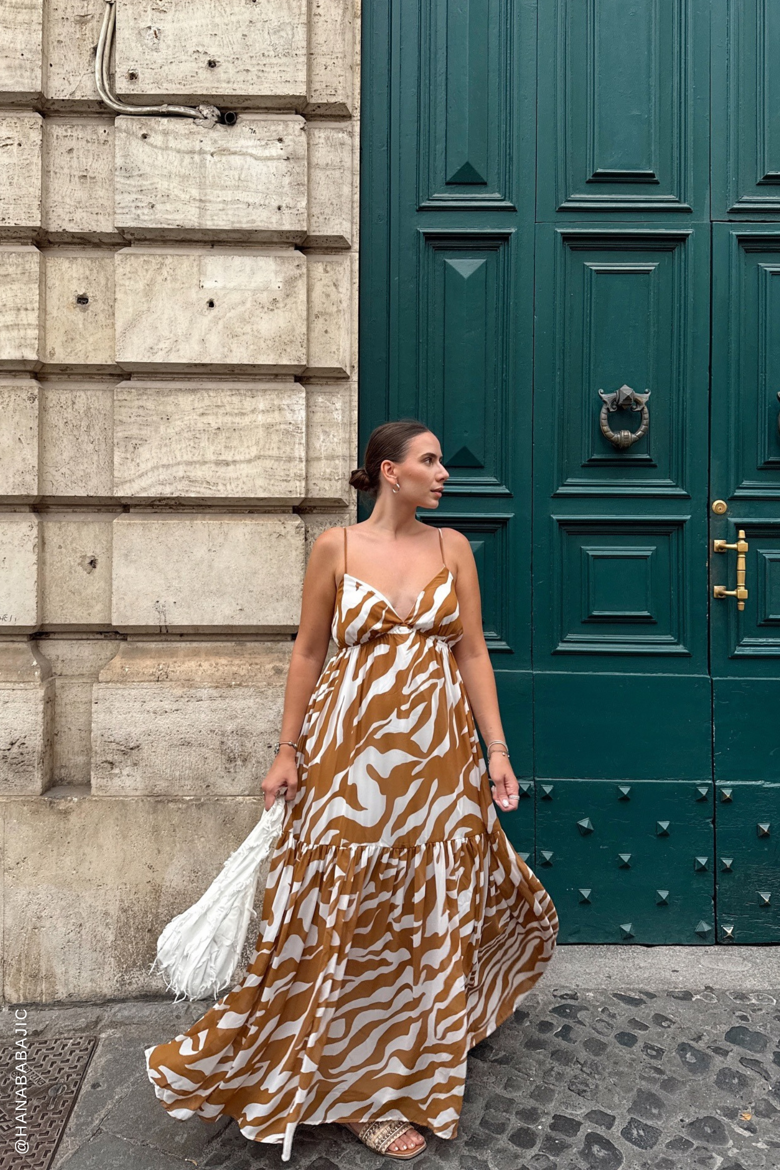 VESTIDO MAXI DEW KISS ALMOND EM TECIDO