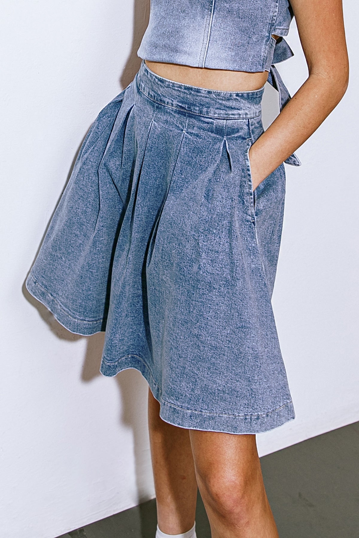 YOUR EYES ON MINE DENIM MINI SKIRT - MaraFormigone
