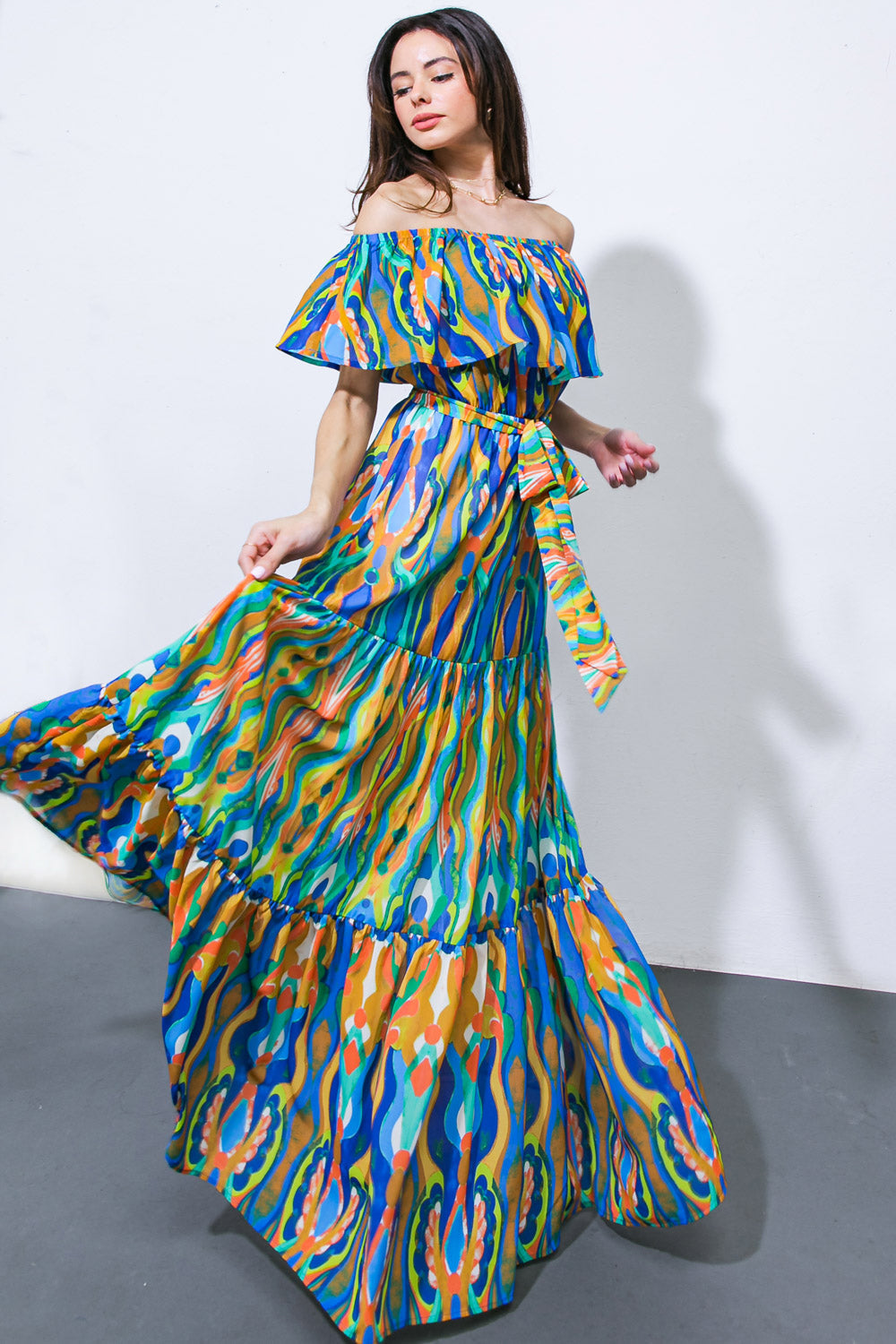 Ouse ser você mesma! Vestido longo de tecido plano