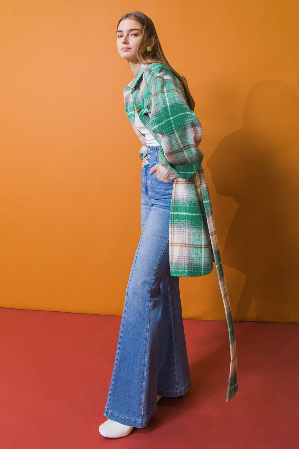 Jaqueta midi de tecido plano Sweet Evenings