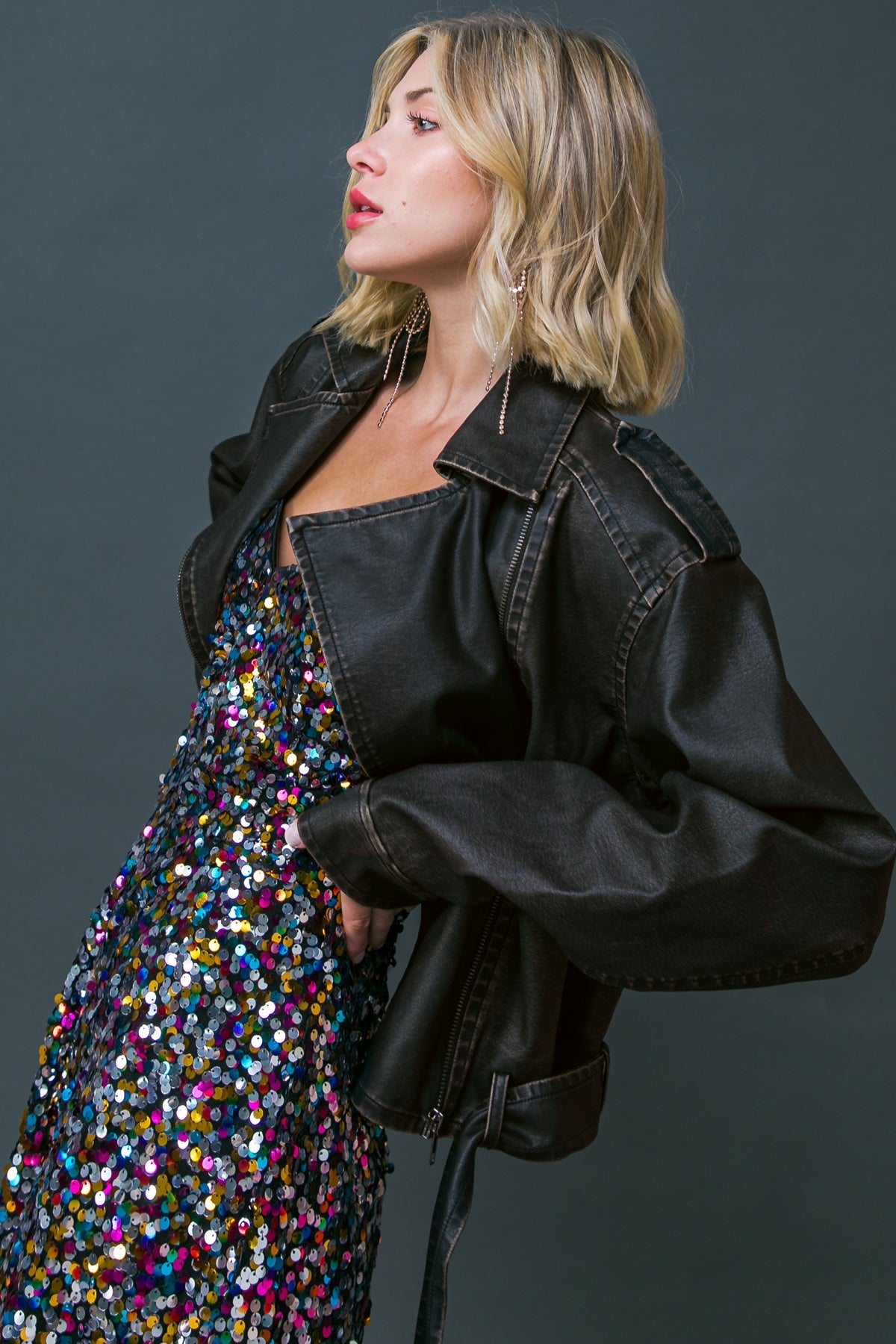 JAQUETA DE MOTOCICLISTA FALSA "ON MY WAY UP"