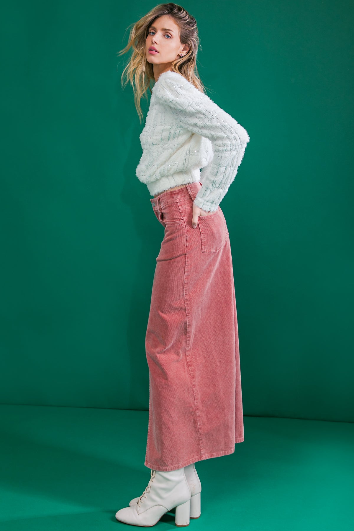 FALDA MIDI DE PANA PERFECT PICK