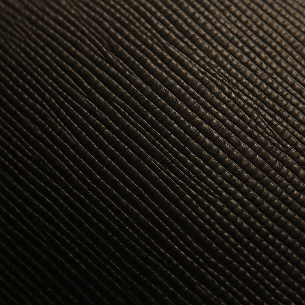 A close‑up of saffiano leather showing the diamond cross‑hatch pattern, with soft lighting that emphasizes the subtle sheen. Alt: Saffiano leather texture close‑up