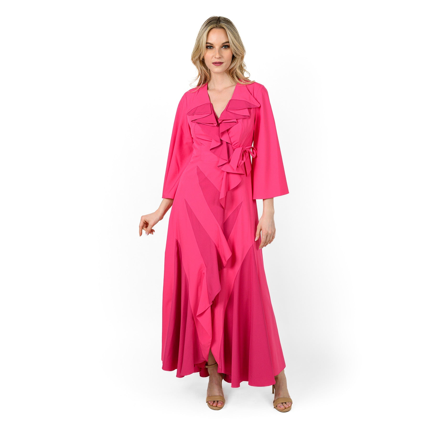 Godetted Cascading Front Maxi Dress - MaraFormigone