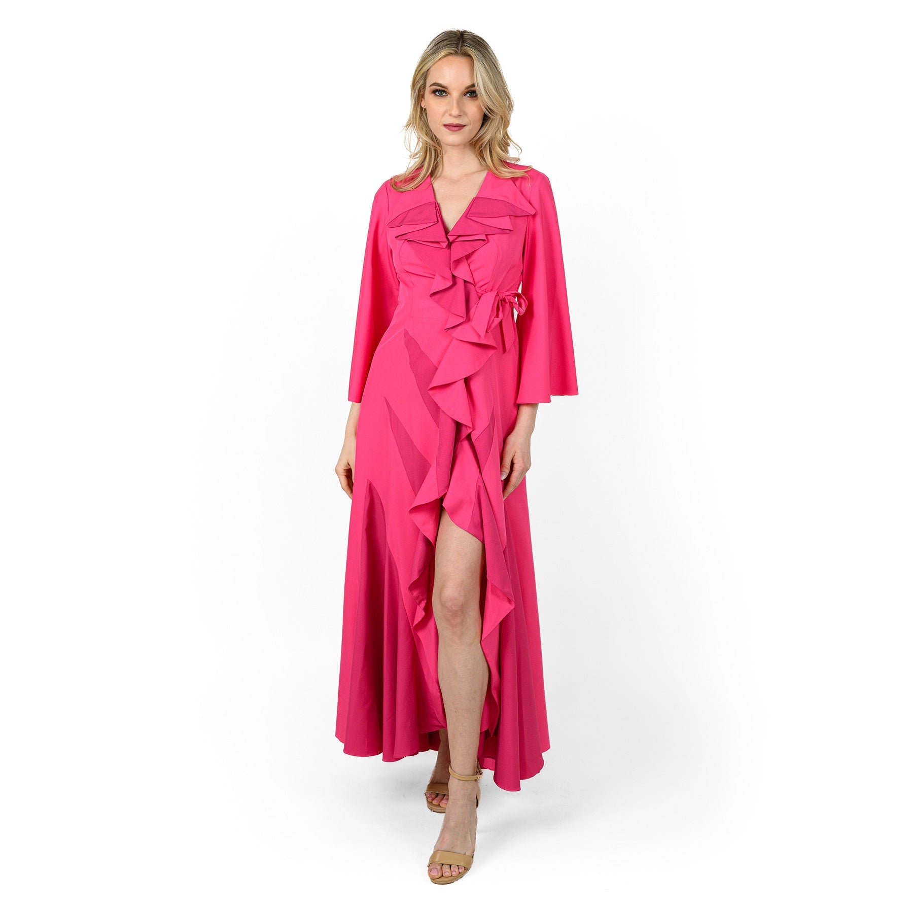 Godetted Cascading Front Maxi Dress - MaraFormigone