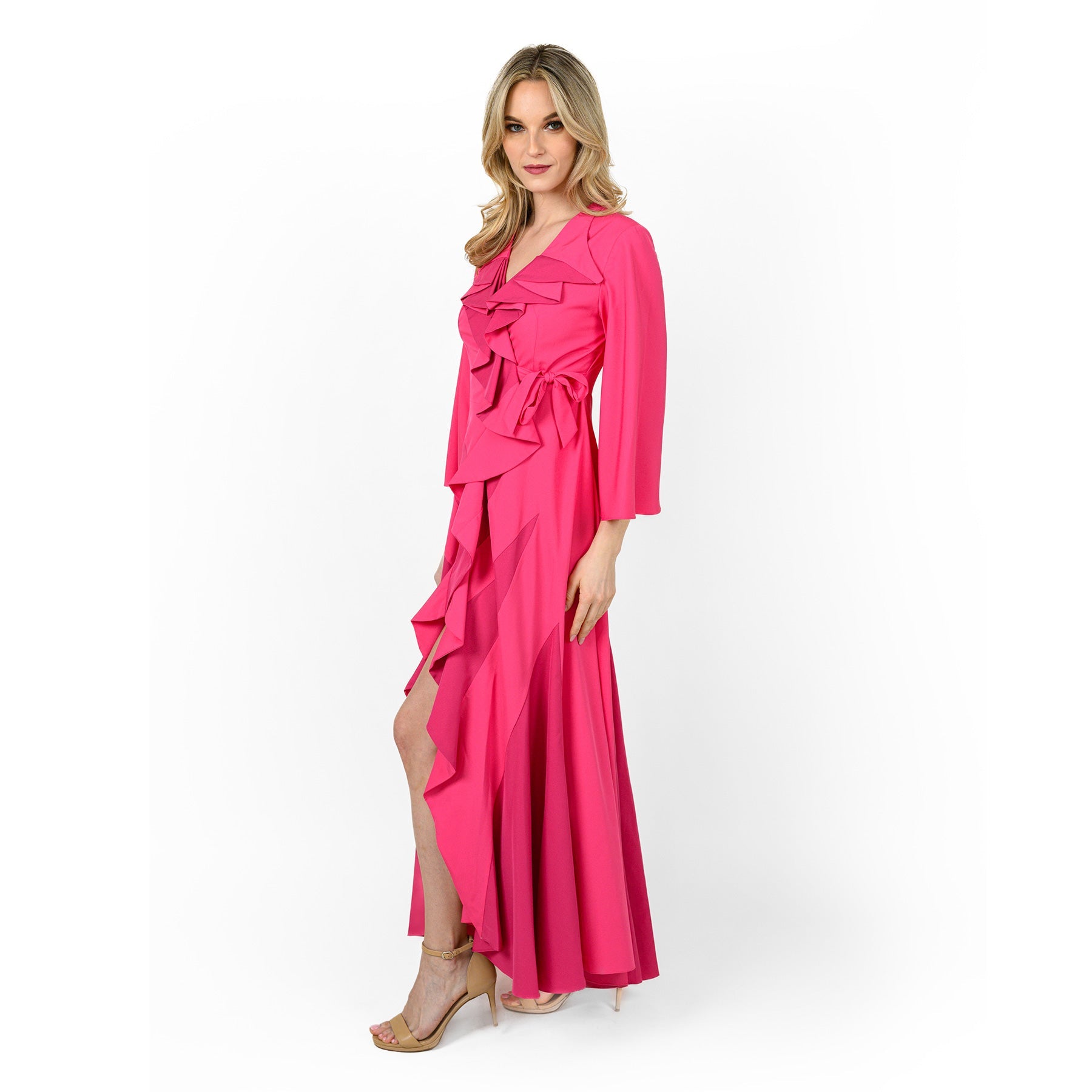 Godetted Cascading Front Maxi Dress - MaraFormigone