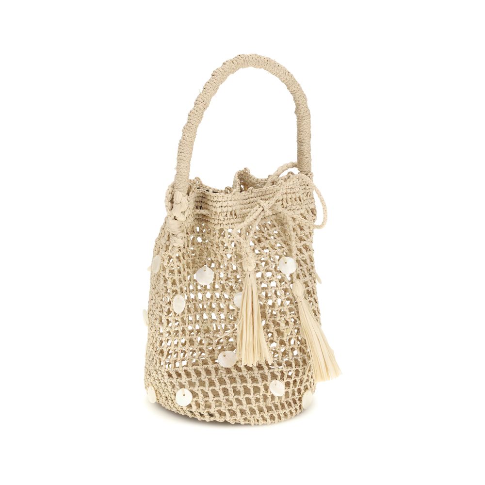 Alanui Beige Raffia Backet Bag