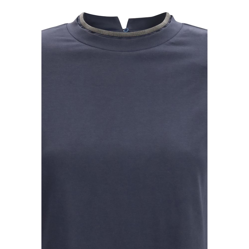 Brunello Cucinelli Blue Elastane T-Shirt
