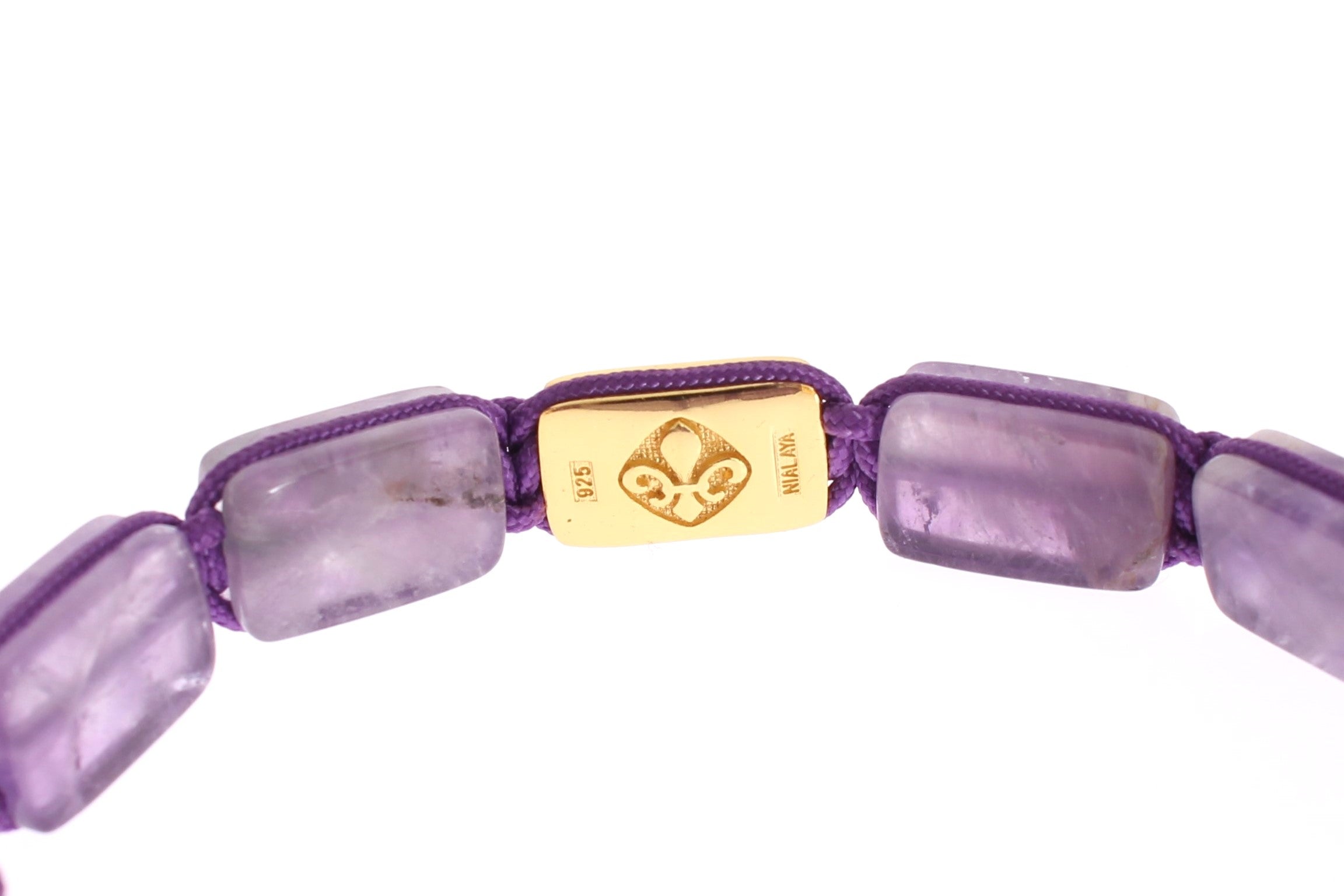 Nialaya Dazzling Diamond Gold-Plated Amethyst Bracelet Nialaya
