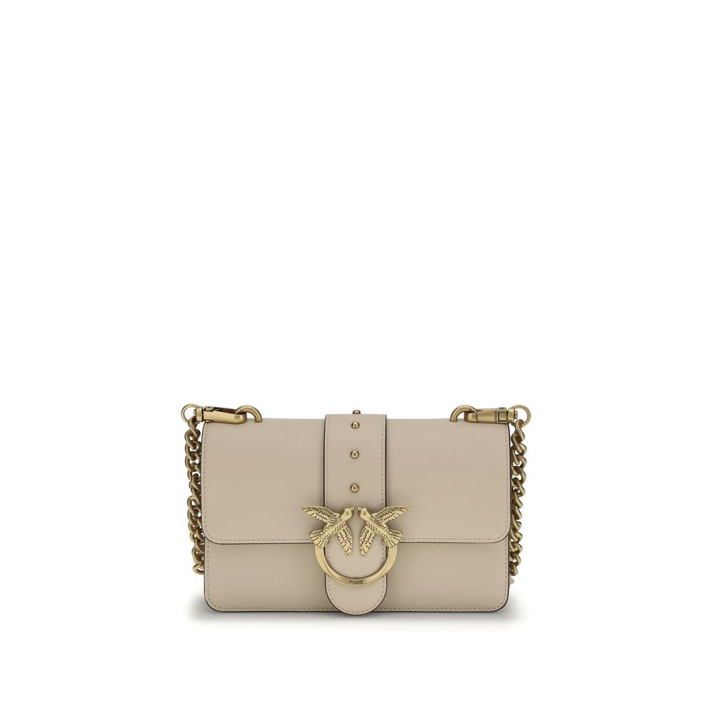 PINKO Beige Calf Leather Bos Taurus Shoulder Bag