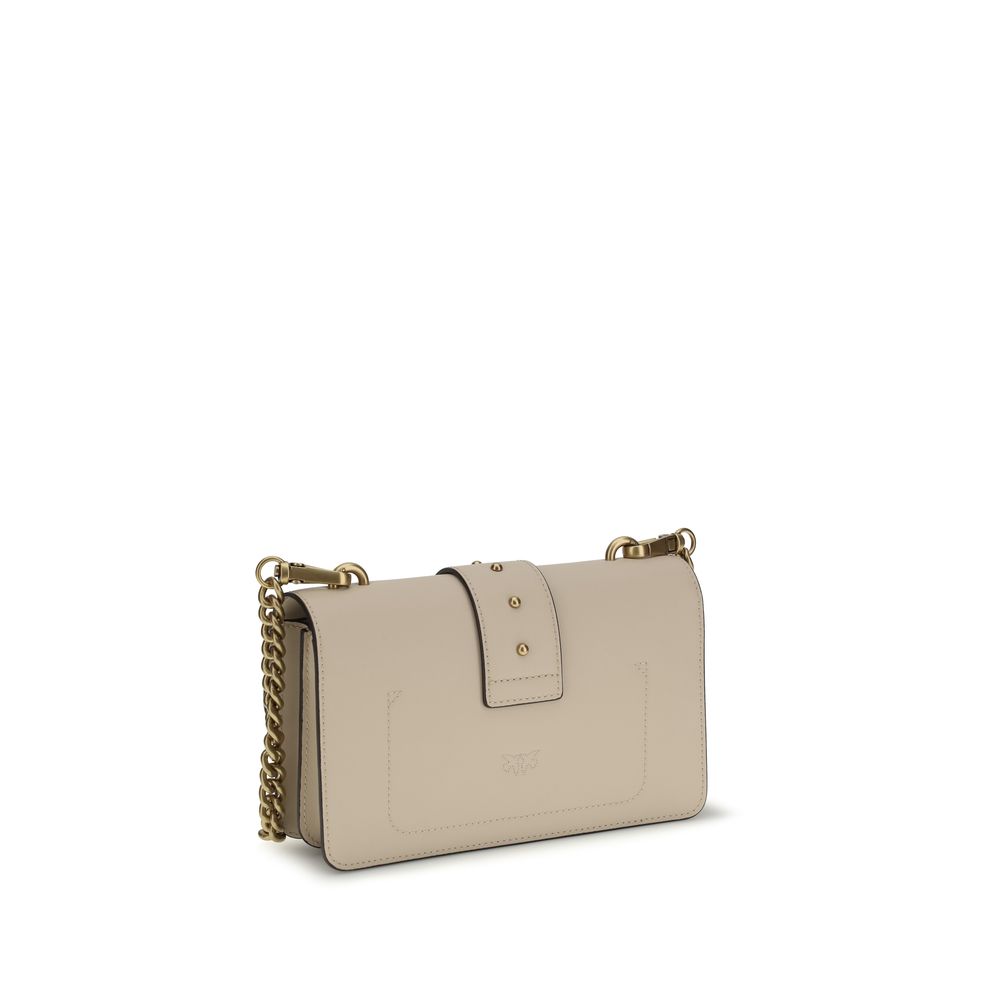 PINKO Beige Calf Leather Bos Taurus Shoulder Bag