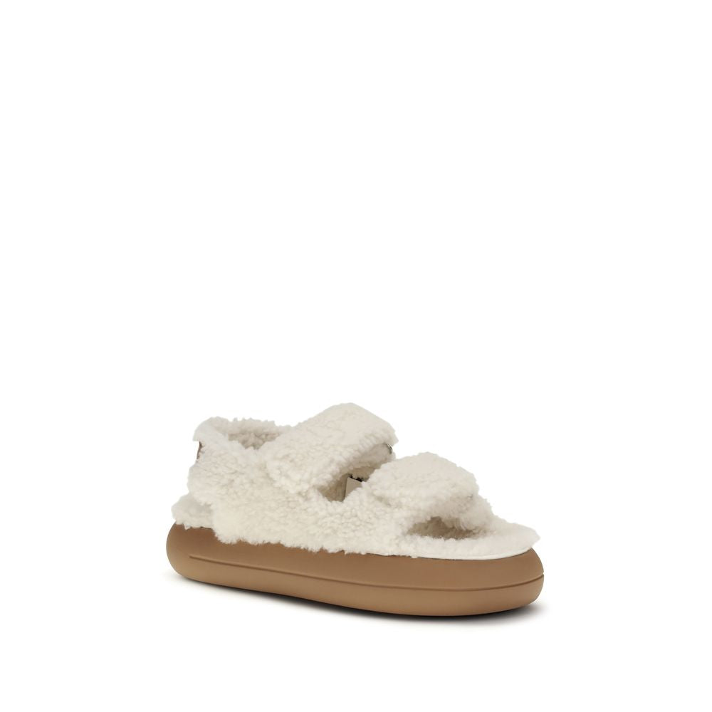 Moon Boot White Polyamide Flat Sandals