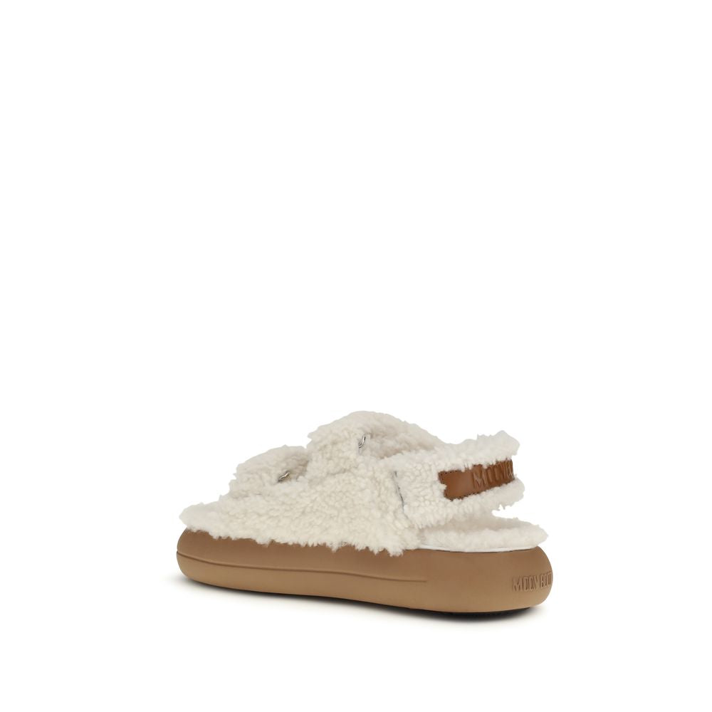 Moon Boot White Polyamide Flat Sandals