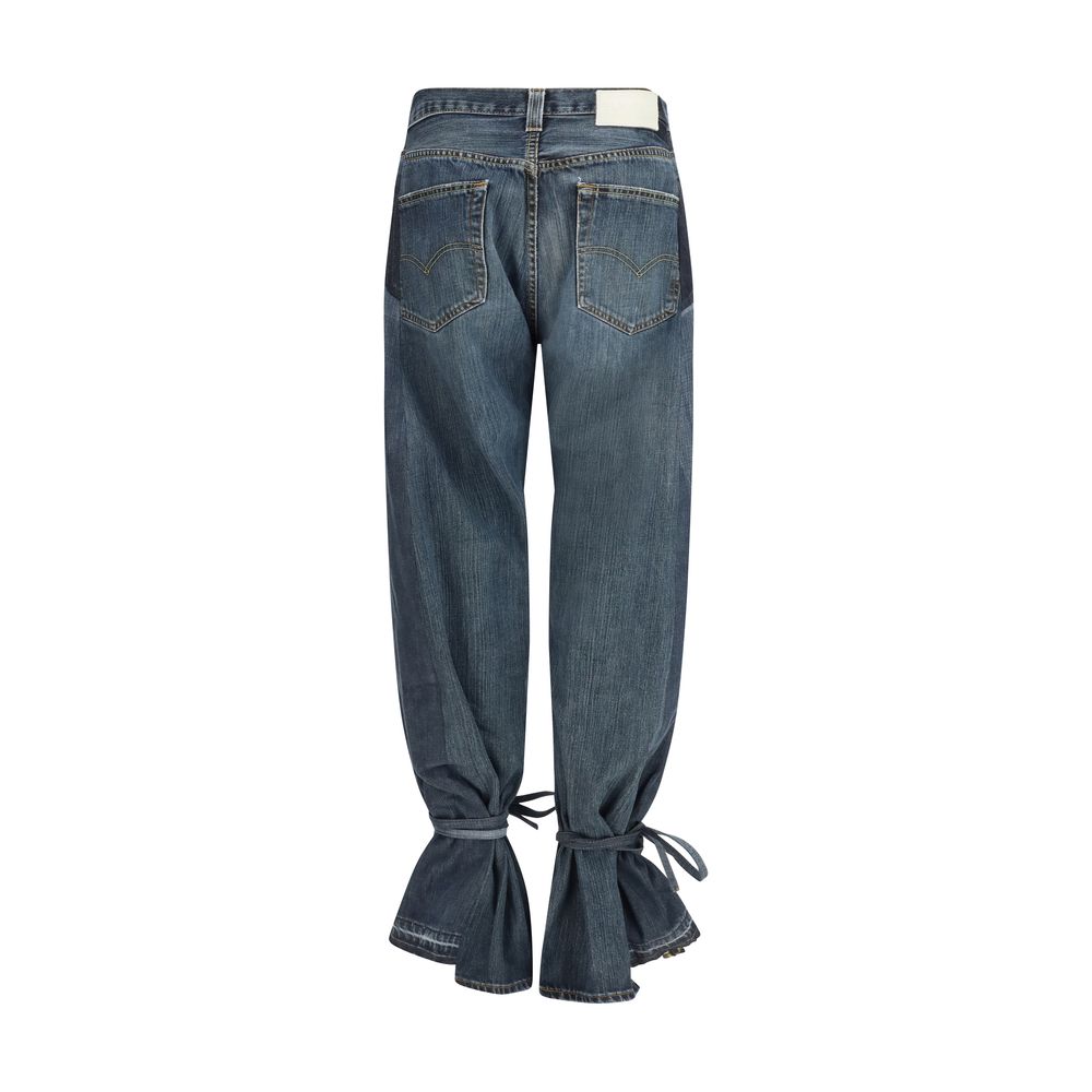 E.L.V. DENIM Gray Cotton Straight-Leg Jeans