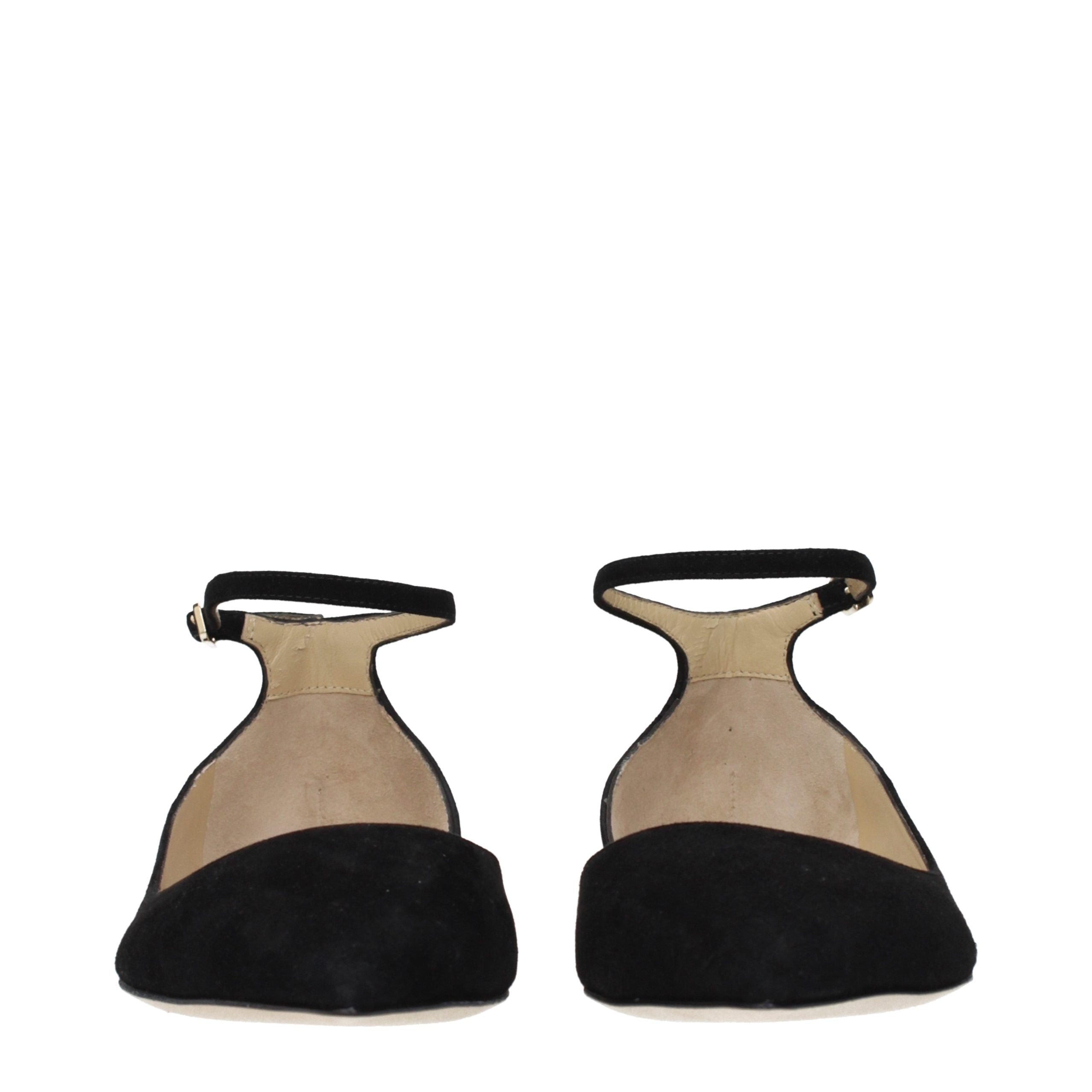 Jimmy Choo Black Leather Ballet Flats