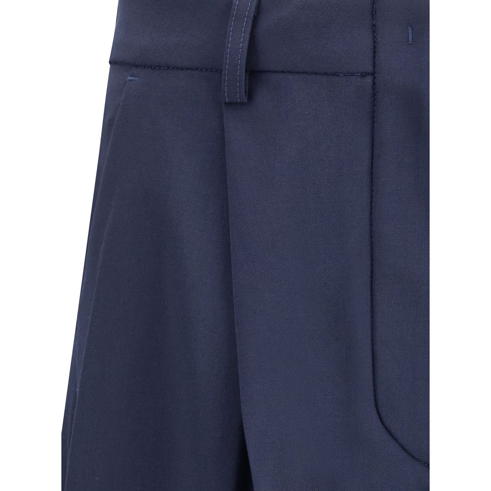 The Latest Blue Polyester Casual Pants
