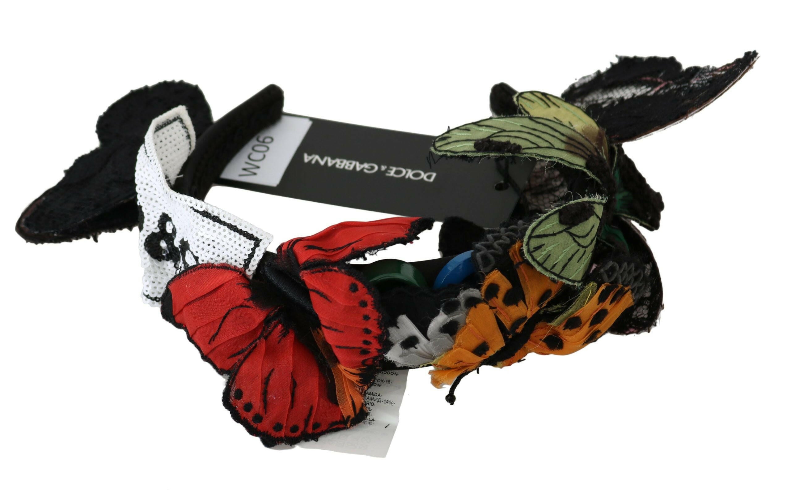 Dolce & Gabbana Tiara Floral Butterfly Sequin Diadem Headband.
