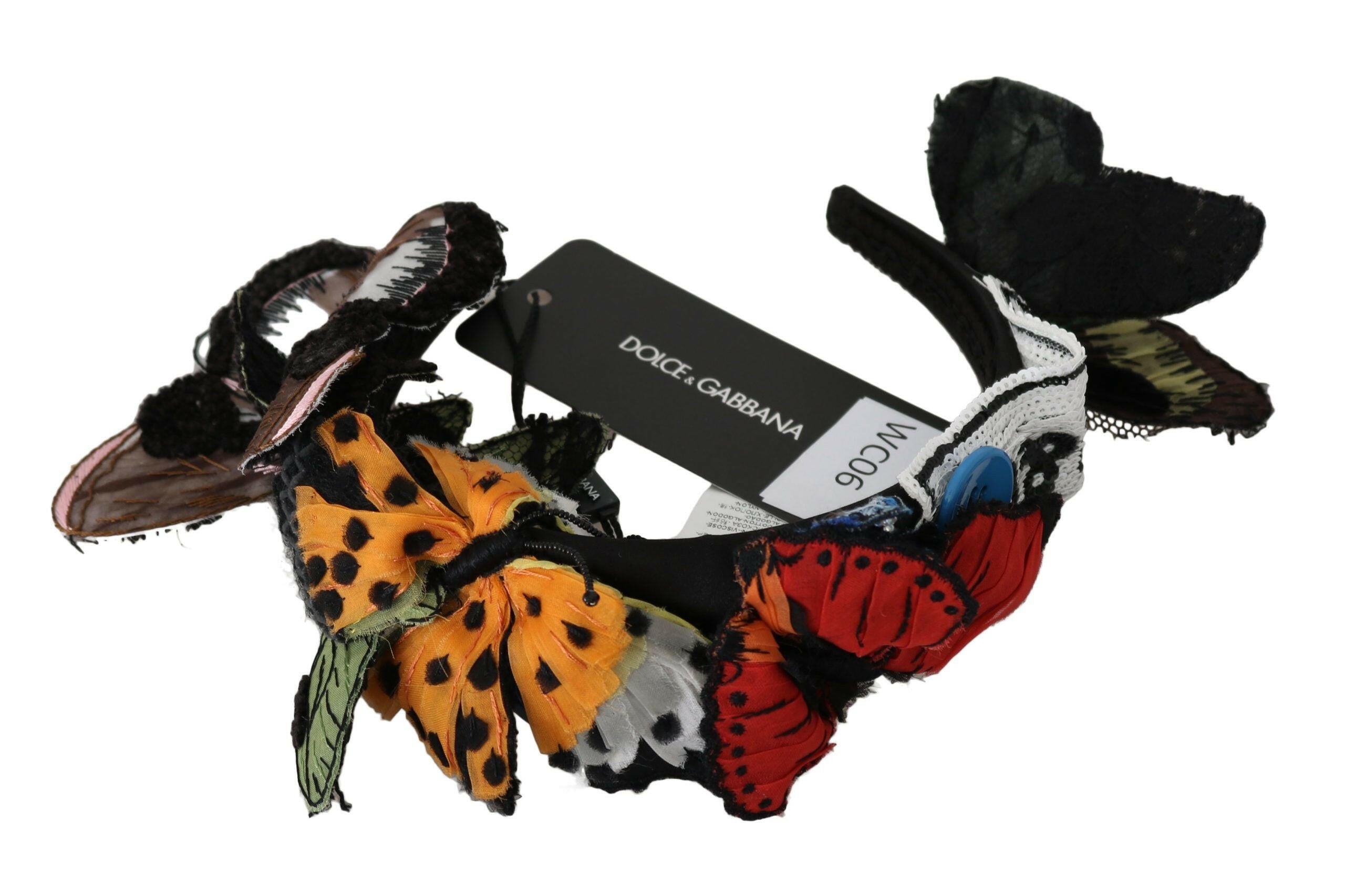Dolce & Gabbana Tiara Floral Butterfly Sequin Diadem Headband.