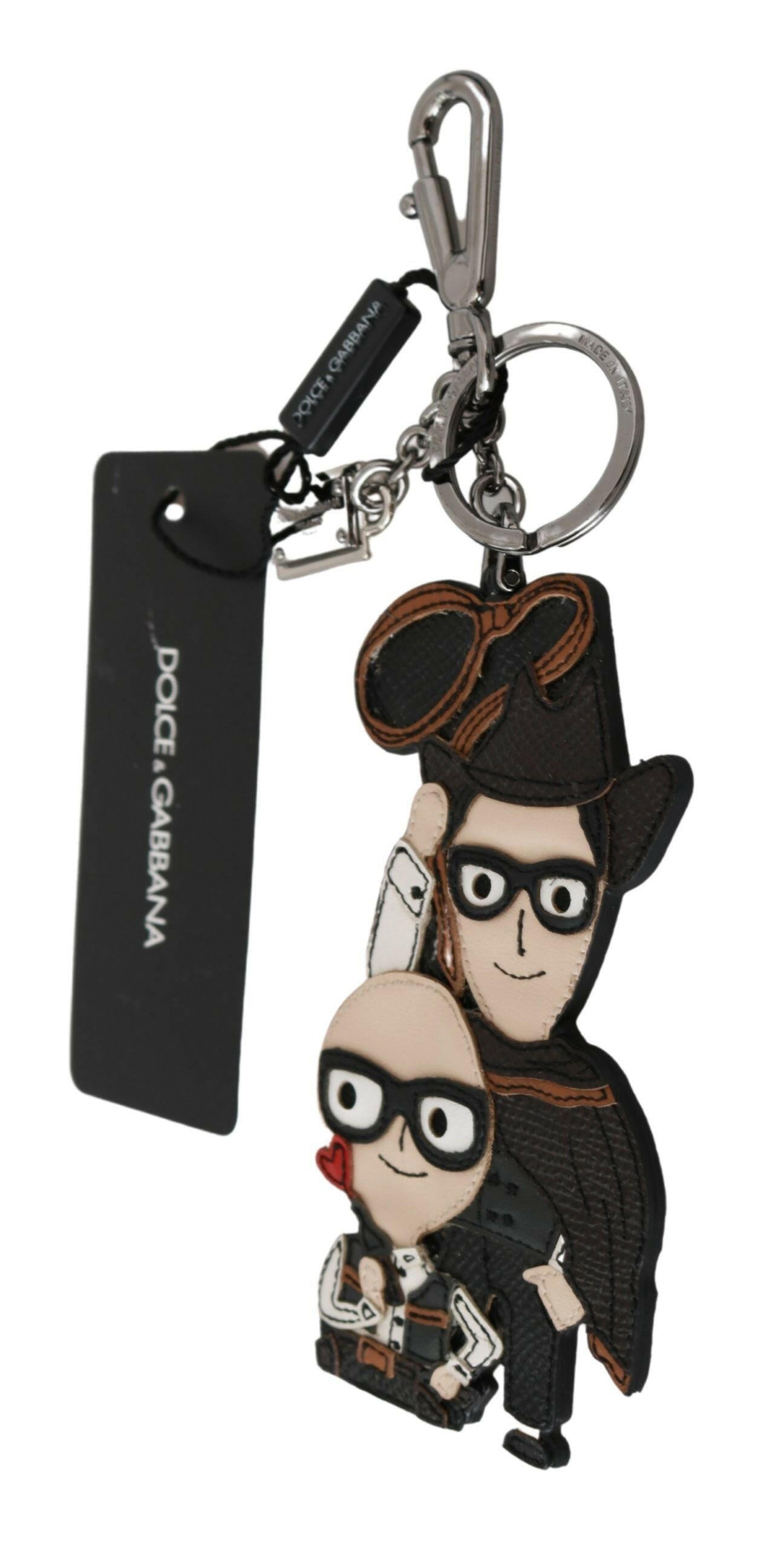 Dolce & Gabbana Leather Dominico Stefano SICILY WESTERN Badge Keychain.