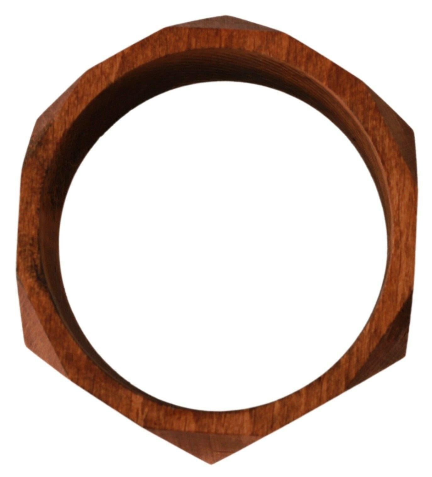Costume National Brown Wooden Branded Bracelet.