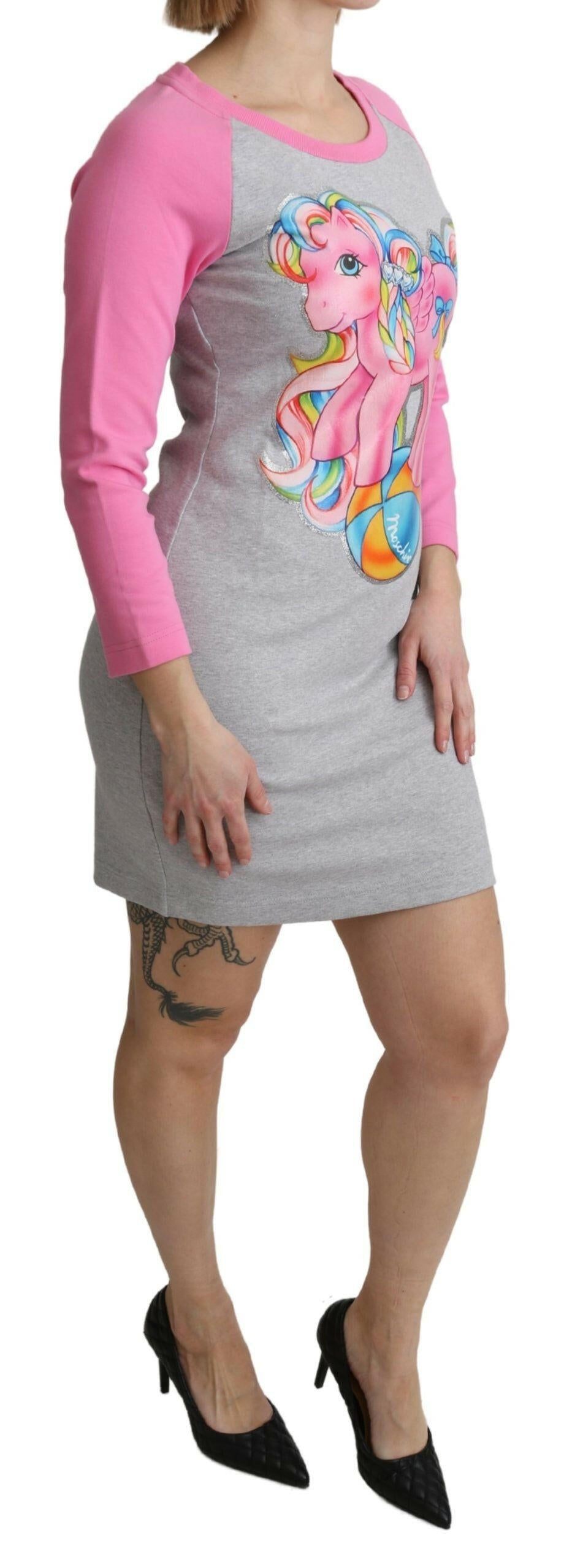 Moschino Gray My Little Pony Top Sweater Dress.