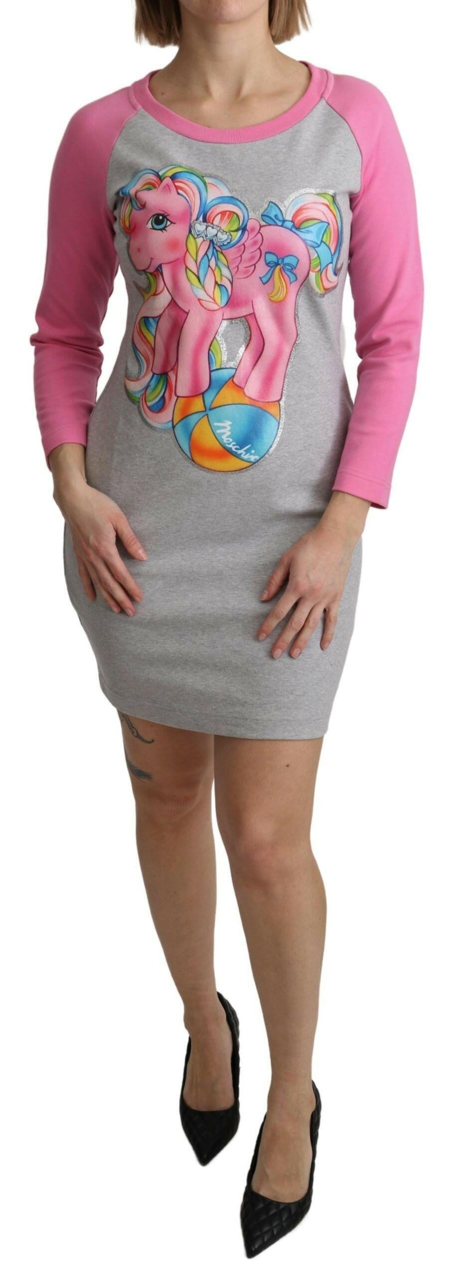 Moschino Gray My Little Pony Top Sweater Dress.