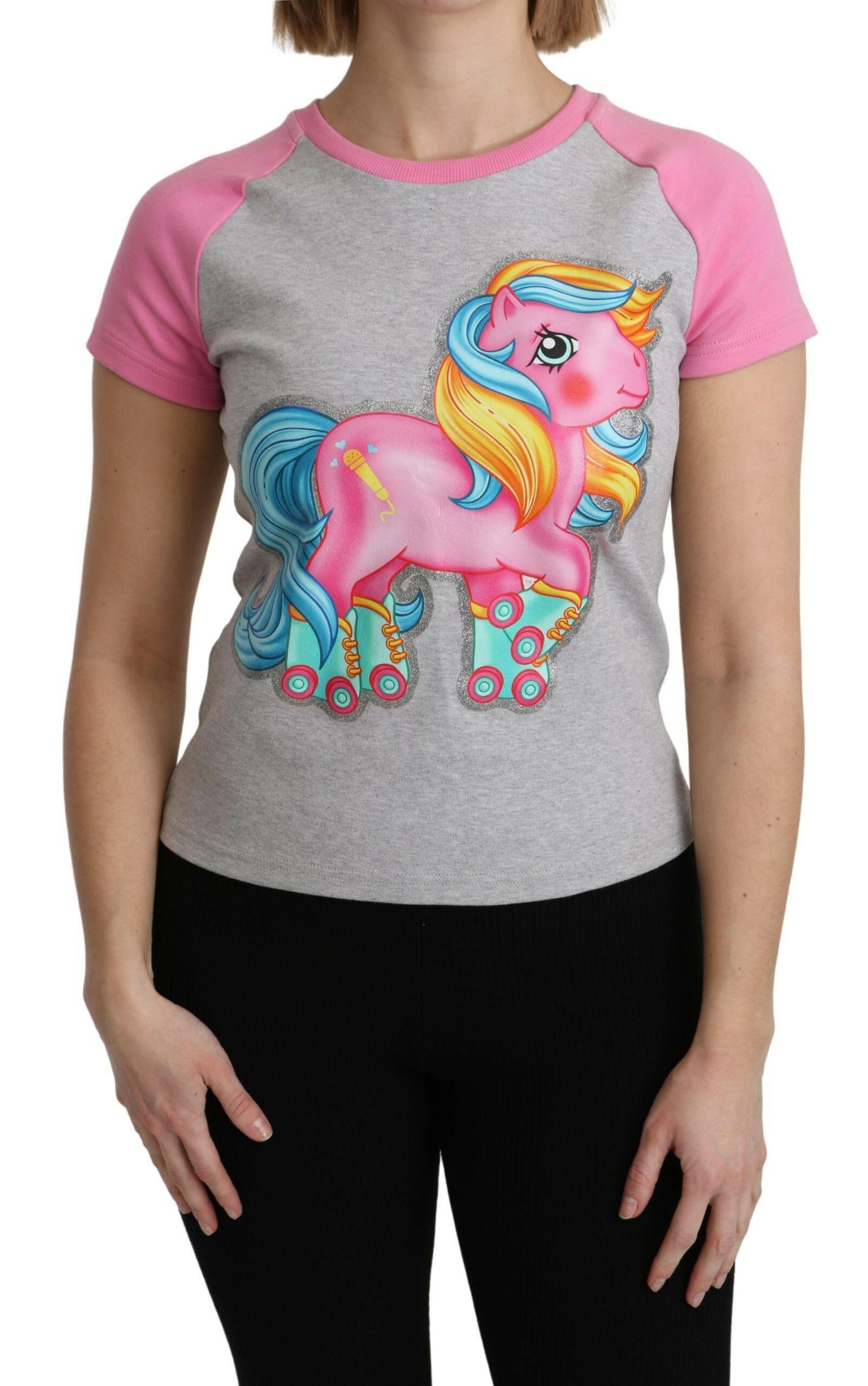 Moschino Gray and pink Cotton T-shirt My Little Pony Top.