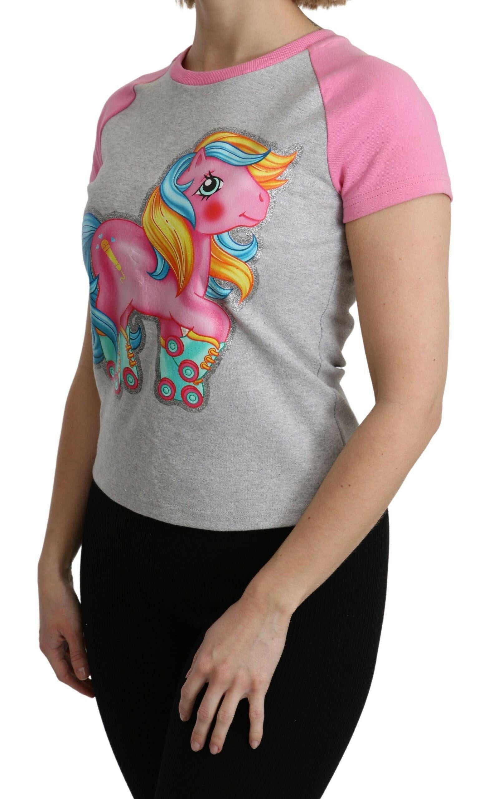 Moschino Gray and pink Cotton T-shirt My Little Pony Top.