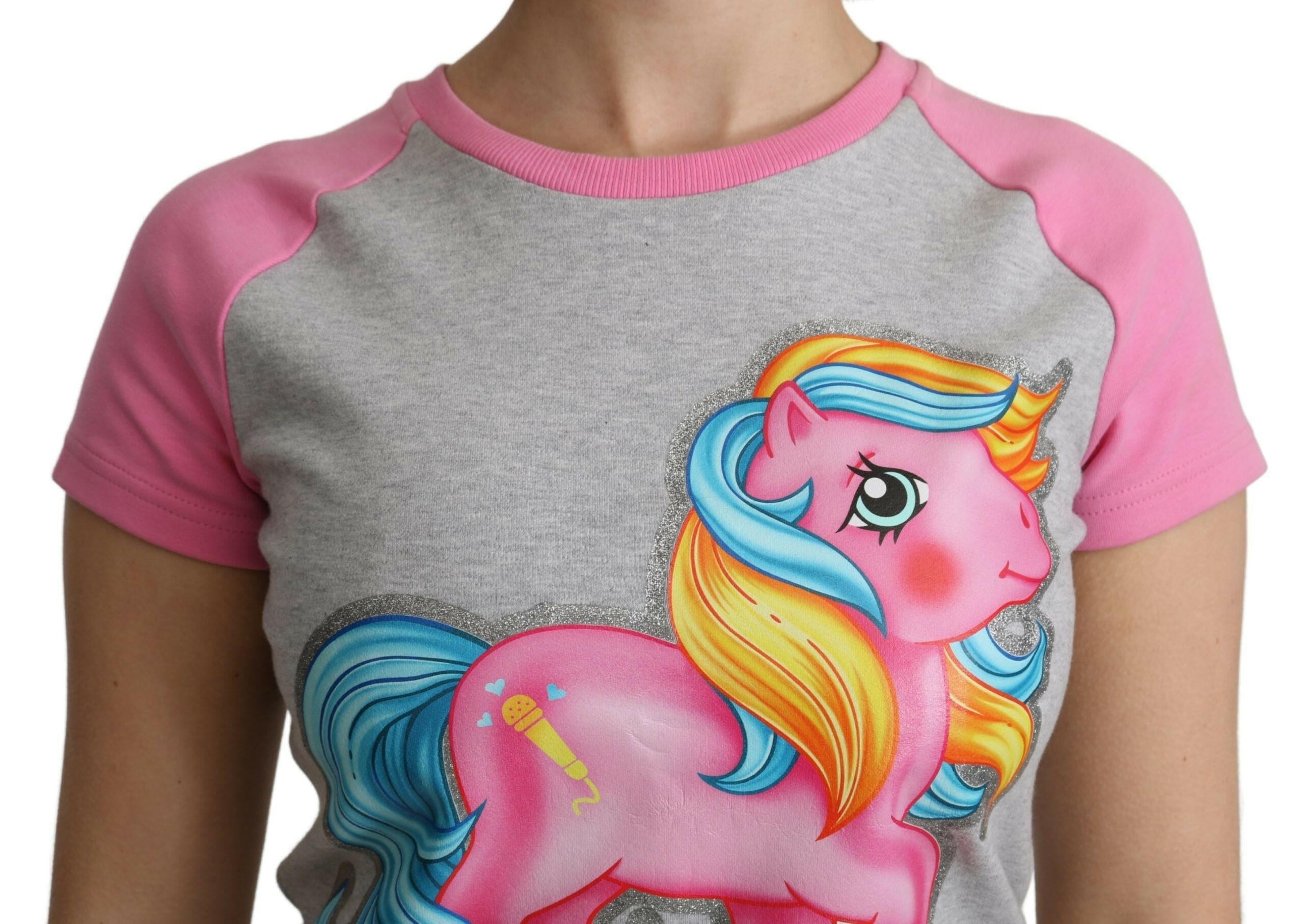 Moschino Gray and pink Cotton T-shirt My Little Pony Top.
