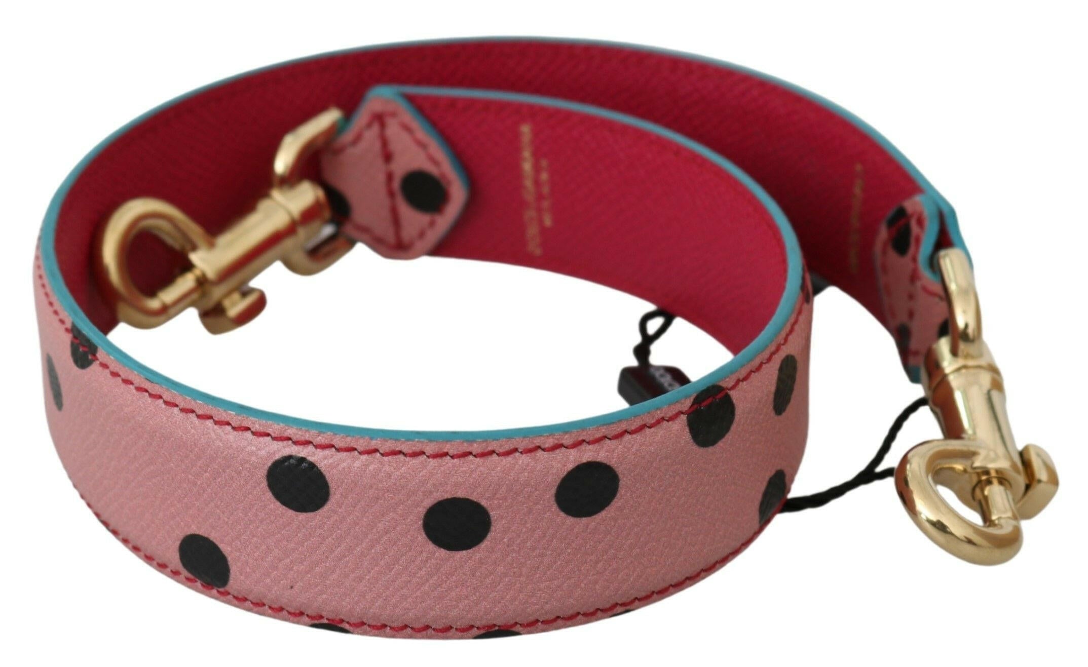 Dolce & Gabbana Pink Polka Dot Leather Shoulder Strap.