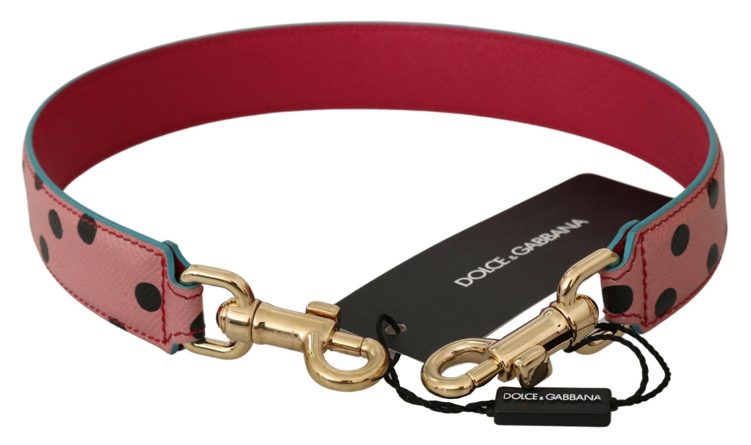 Dolce & Gabbana Pink Polka Dot Leather Shoulder Strap.