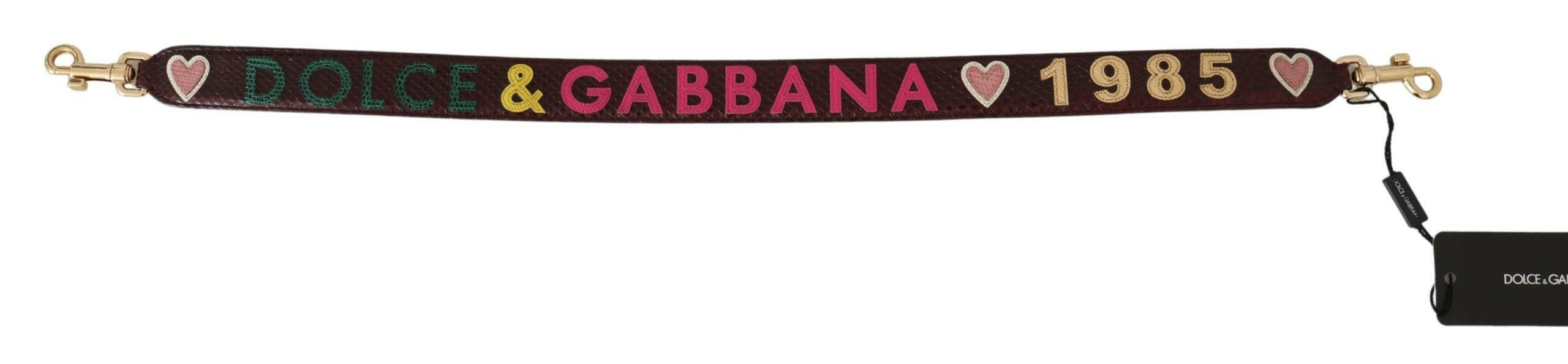 Dolce & Gabbana Bordeaux Exotic Skin Leather Belt Shoulder Strap.
