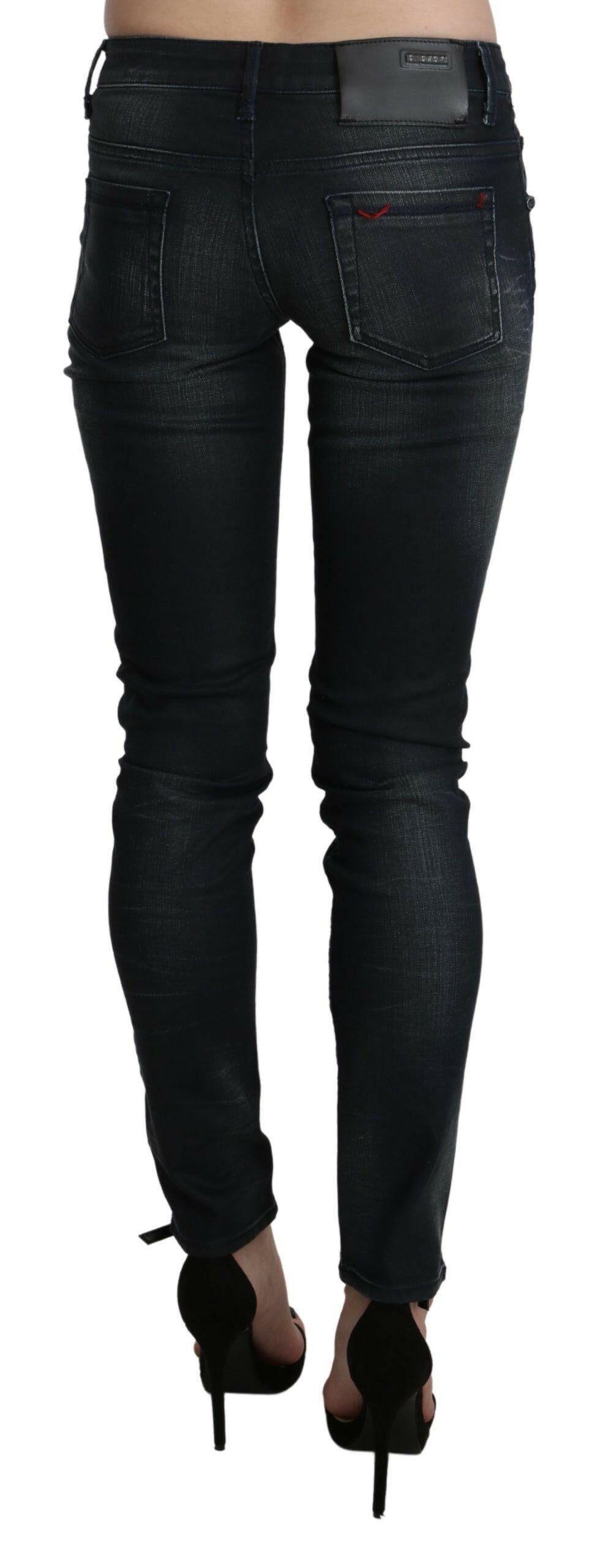 Acht Black Washed Low Waist Skinny Denim Trouser.