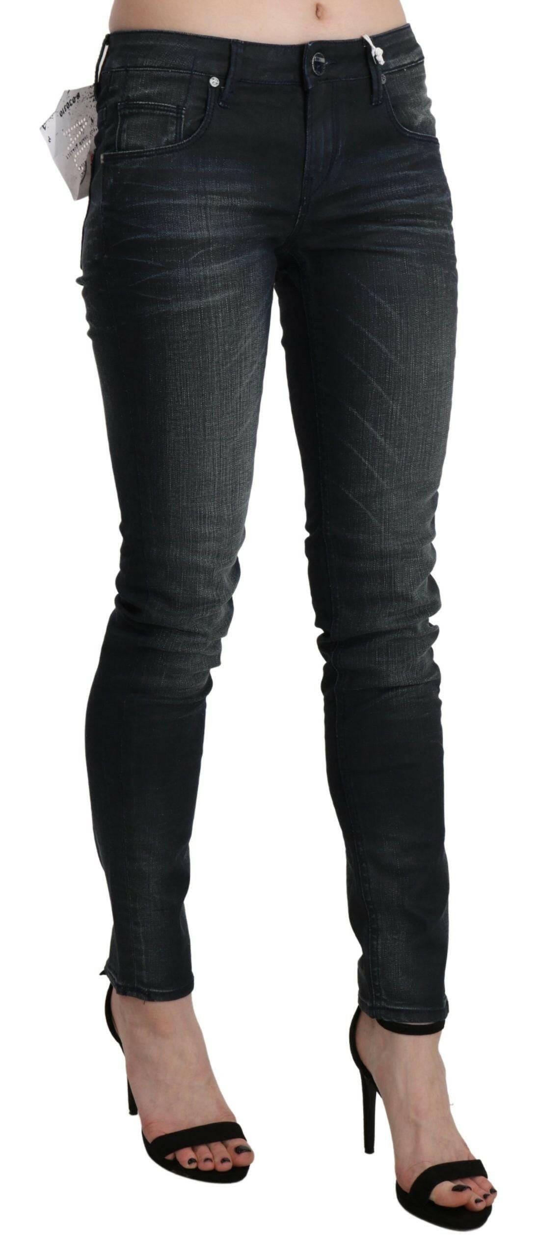 Acht Black Washed Low Waist Skinny Denim Trouser.