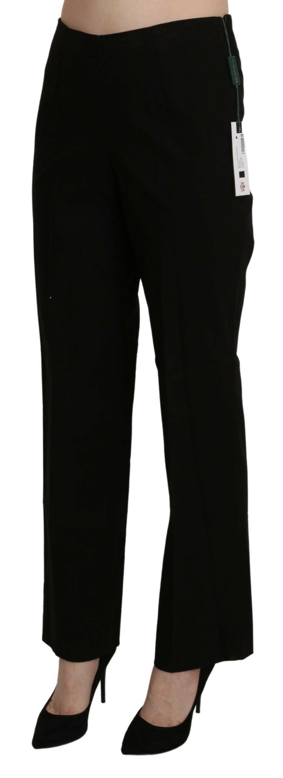 BENCIVENGA Black High Waist Straight Dress Trouser Pant.