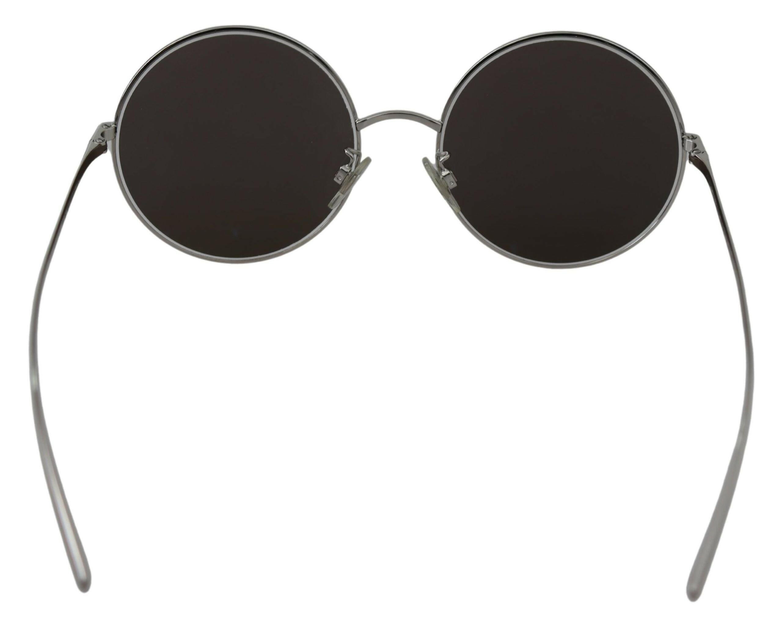 Dolce & Gabbana Silver Plated Round Gray Le nses Women Sunglasses.