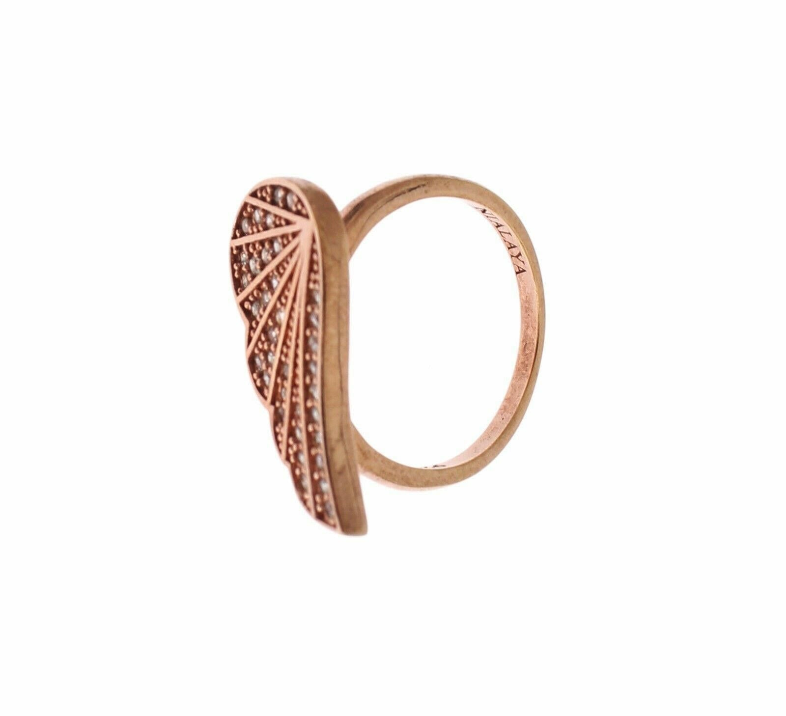 Nialaya Pink Gold 925 Silver Womens Clear CZ Ring.