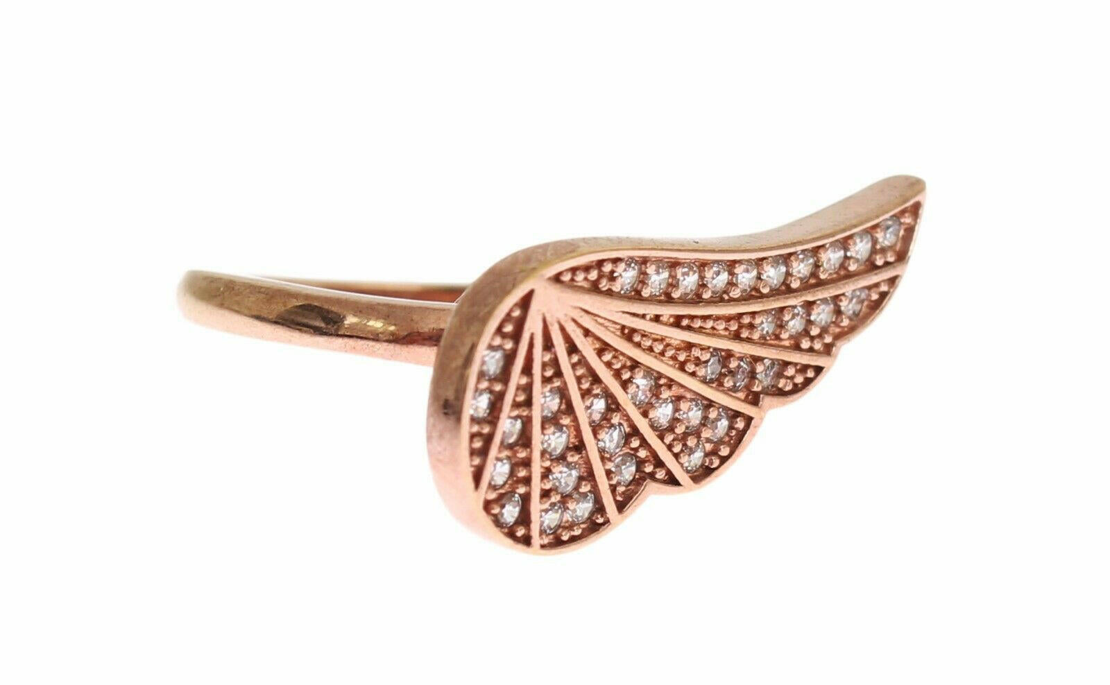 Nialaya Pink Gold 925 Silver Womens Clear CZ Ring.