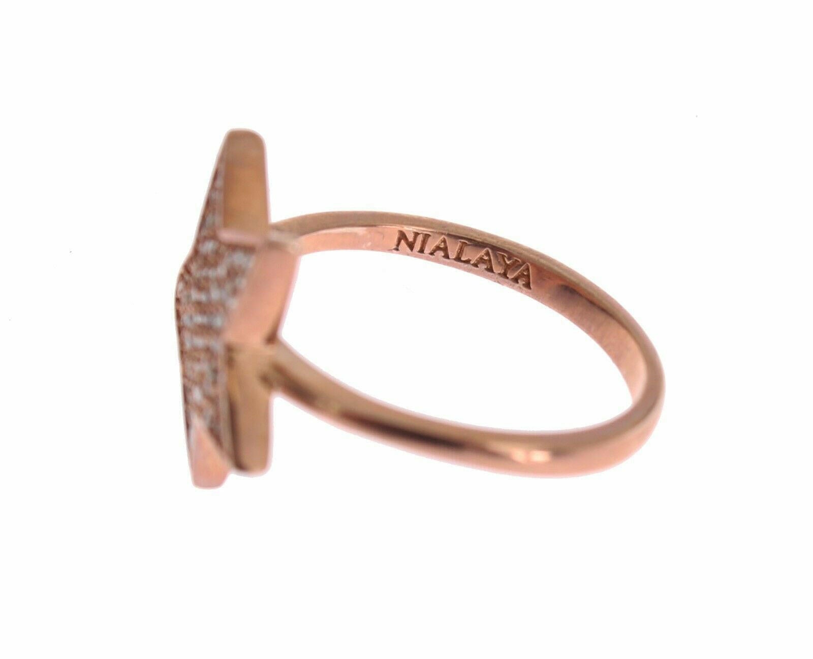 Nialaya Womens Clear CZ Star 925 Silver Ring.