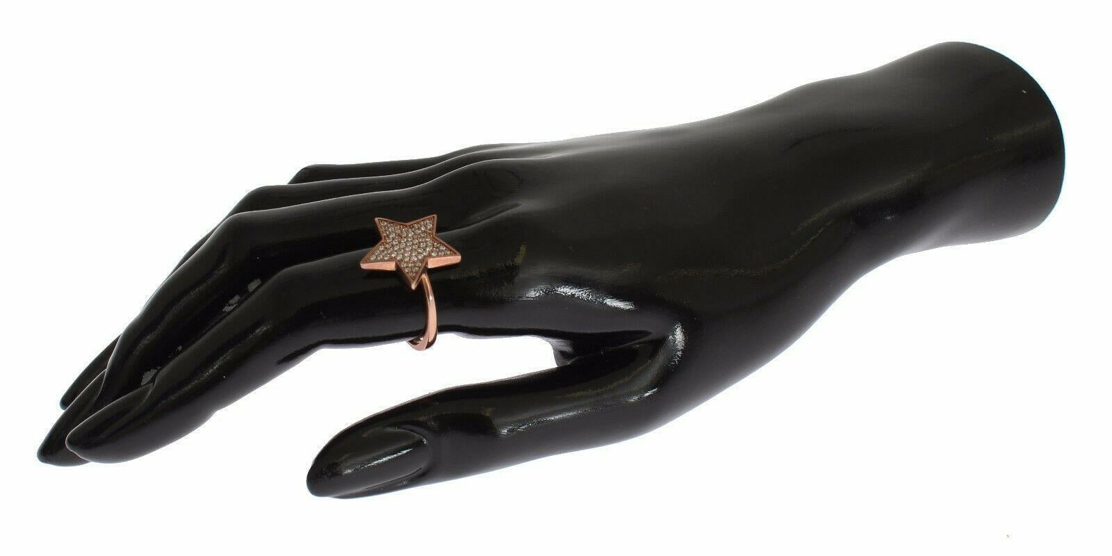 Nialaya Womens Clear CZ Star 925 Silver Ring.