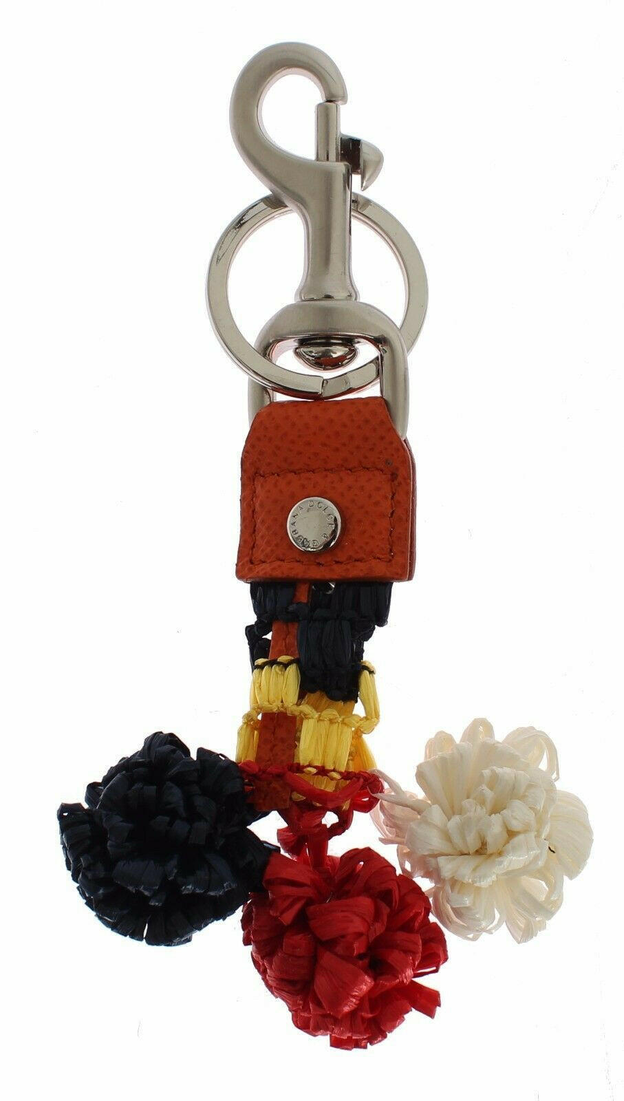 Dolce & Gabbana Multicolor Raffia Leather Clasp Finder Chain Keyring.